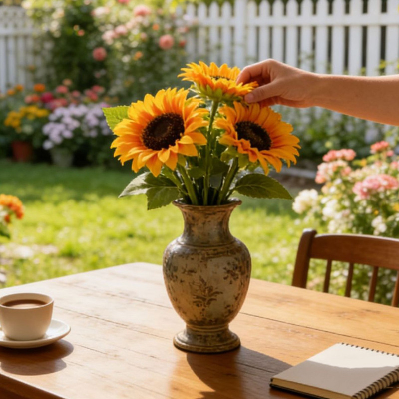 Simulated Sunflower Ornaments Single Sunflower Home Living Room Decoration Fake Flowers Photography Props Immortal Flowers Fake Flowers Simulated Sunflower Ornaments Single Sunflower Home Living Room Decoration Fake Flowers Photography Props Immortal Flowers Fake Flowers