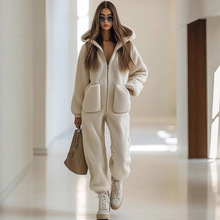 Plush pocket jumpsuitŷ������ŮV��ڴ�������ñë�޳��������