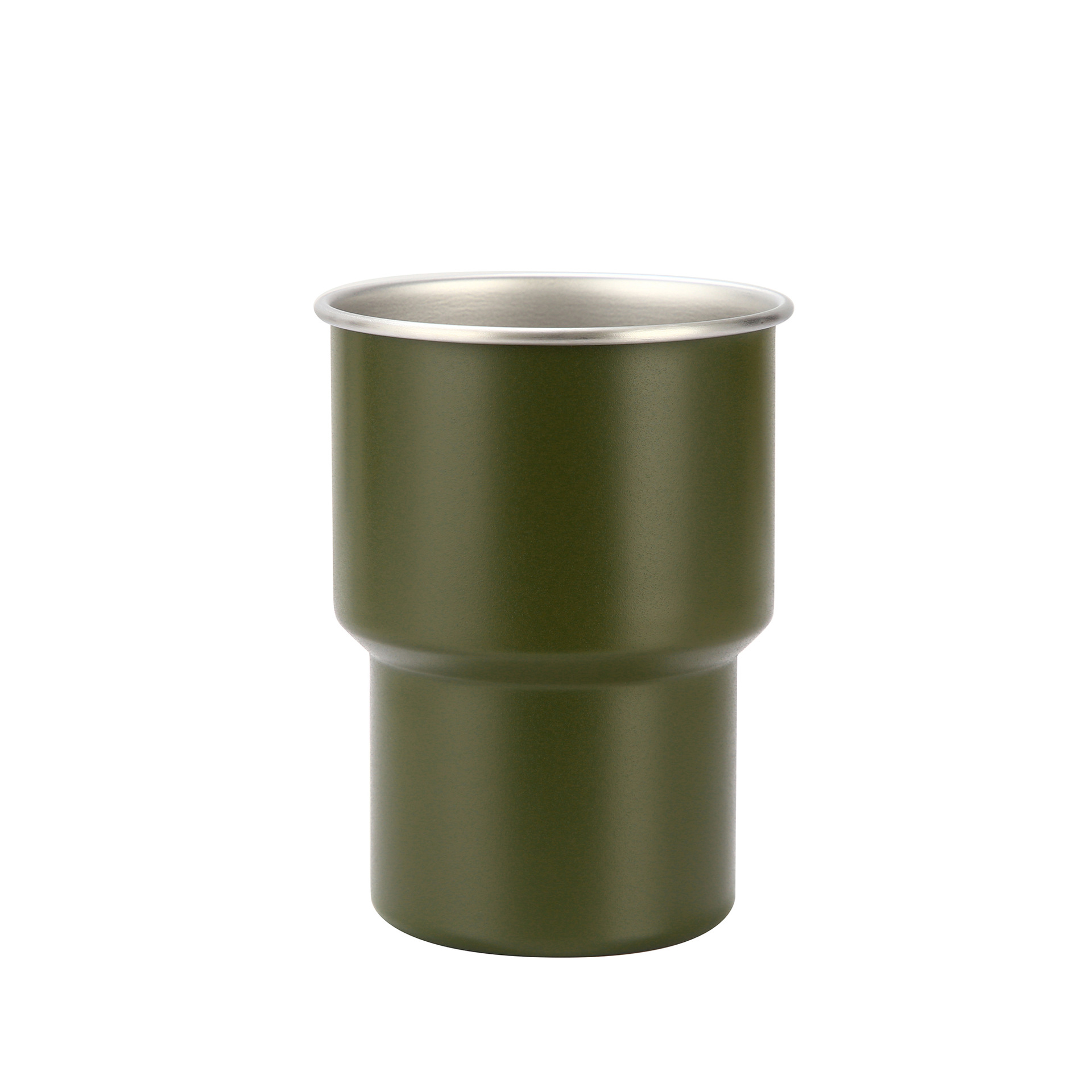 Taza de acero inoxidable para acampar al aire libre con grabado, taza de café 304, taza de agua estilo escalonado, taza portátil de una sola capa, portátil y práctica.