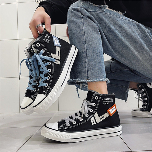 Men's Shoes Spring 2024 New Summer Cloth Shoes Korean Style Trendy Versatile Casual Shoes Student Breathable Canvas Trendy Shoes