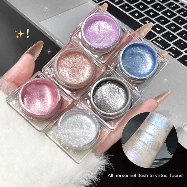 CAPPUVINI Shimmering Diamond Hydrating Highlighter Liquid, Flashing Shattered Diamond Liquid Eyeshadow, Brightening Liquid Highlighter, Shattered Diamond Makeup