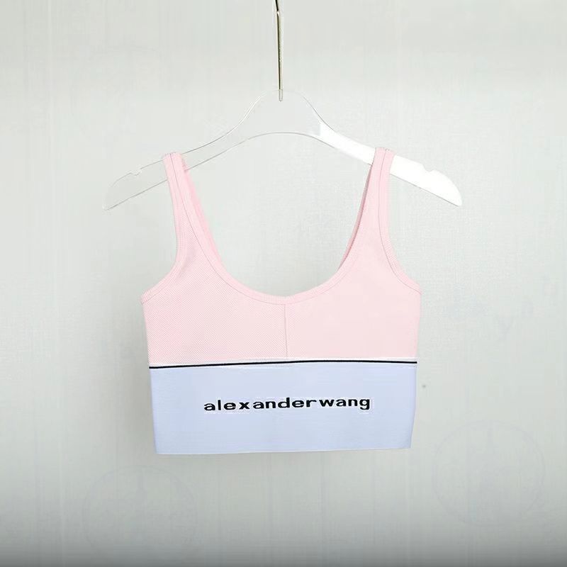 With pink suspenders