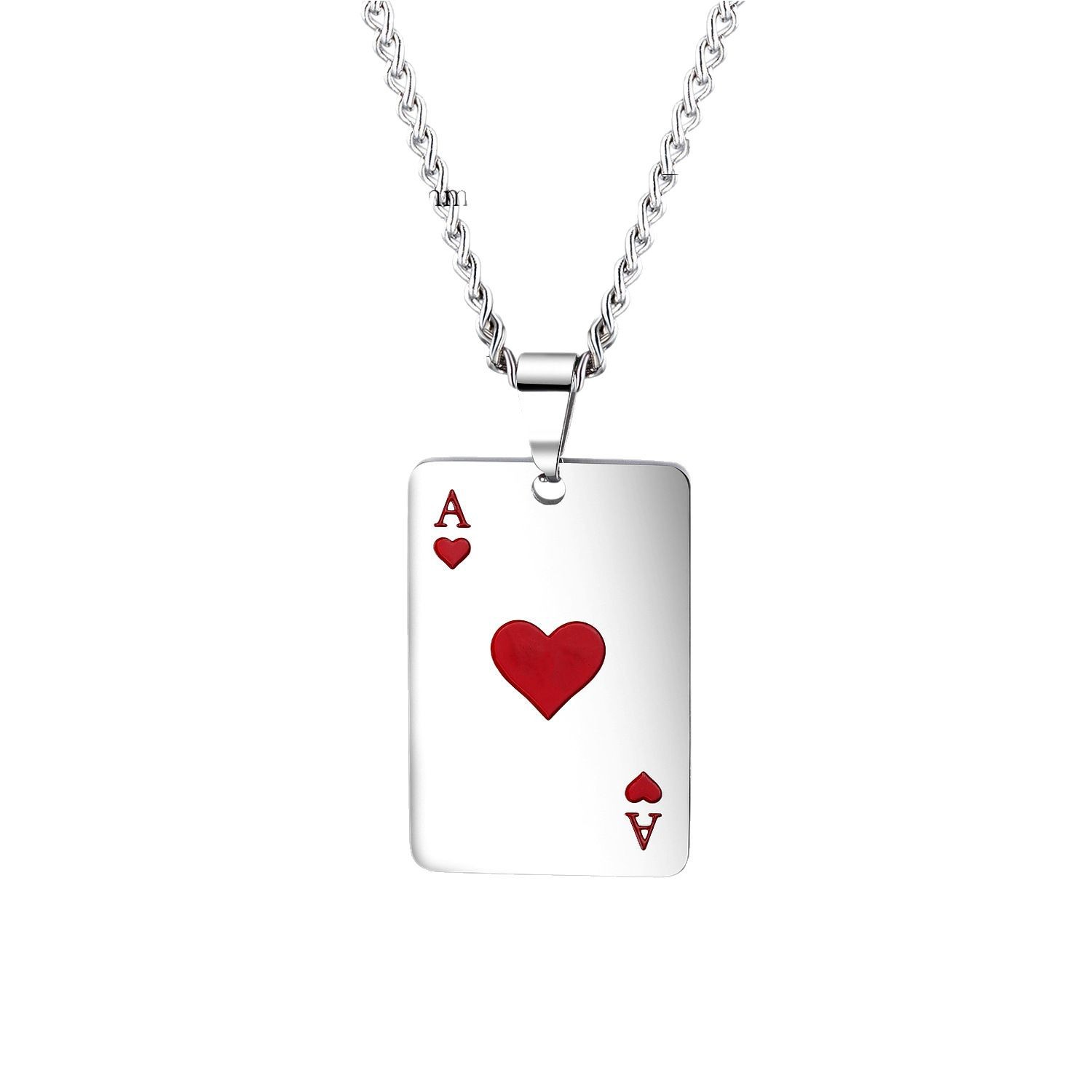 European and American Cross-Border Jewelry Wholesale Fashion Trendy Hip-Hop Titanium Steel Necklace for Women Simple Heart Stainless Steel Pendant Jewelry