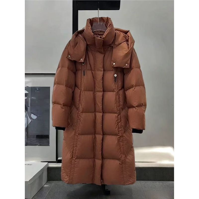 Korean Style down Jacket for Women 2024 New Fashion Long Ankle-Length Thickeneded Warm White Duck down Jacket over the Knee