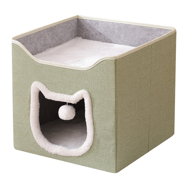 Nido de gato transfronterizo plegable para alojar gatos, casa de gato, villa de cuatro estaciones con placa de agarre para gatos, calentamiento para gatos, productos para mascotas