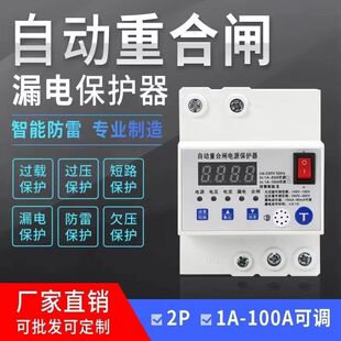 German Imported Lightning Protection Leakage Protector 220V Household Intelligent Automatic Reset Switch Reclosing Circuit Breaker Monitoring
