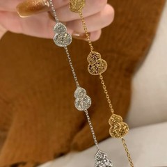 純銀s925軽豪華CNC工芸砕氷氷ヒョウタンブレスレット小衆爆発シンプルで高級感があります。