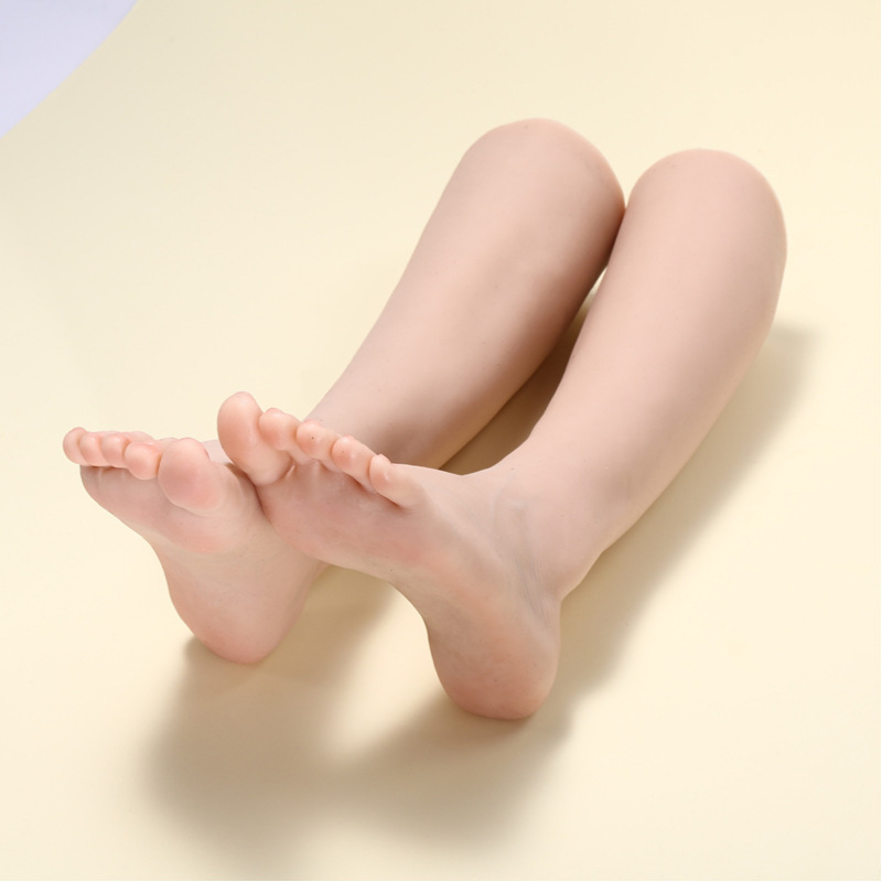 Silicone Calf Model Man Fake Female Feet Display Stockings High Heels Live Broadcast Tools Shoes and Socks Display Model Fades