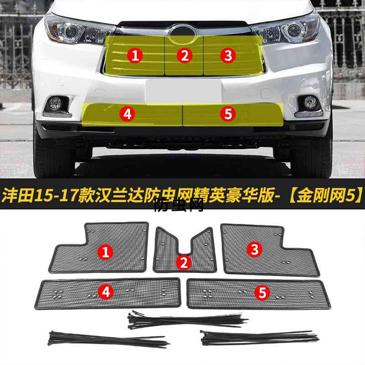 Suitable for 15-22 Highlander net insect-proof net Toyota stainless steel car water tank dust-proof insect net modification