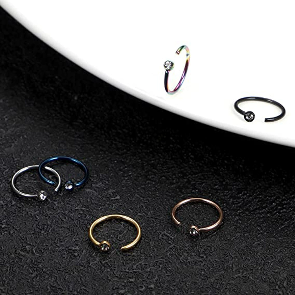 (Перекрестная торговля), физиологическое нос piercing из нержавеющей стали с цирконом, Амазон
