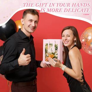 Gift Bag Transparent Window Gift Bag Teacher's Day Handbag Kraft Paper Bag Mid-Autumn Festival Packaging Bag Ins Style