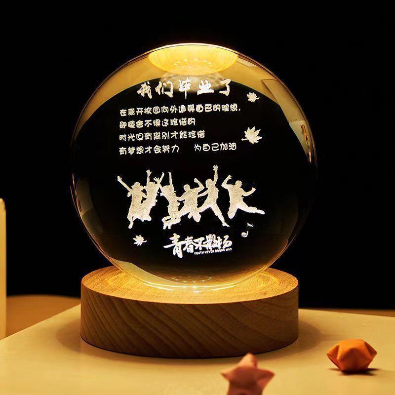 Cielo estrellado luminoso bola de cristal decoración Sol Galaxy Regalo de Cumpleaños luz de la noche regalo del Día de San Valentín de Navidad