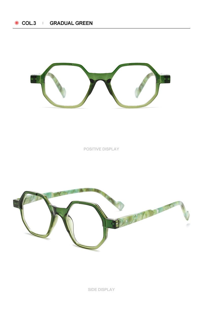 Gradient Retro Polygonal Men's Reading Glasses Personalized Frames_voghion.com
