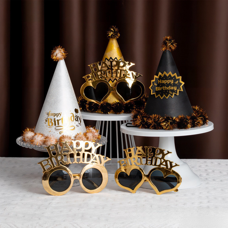 氛围派对场景成人网红拍照道具帽子男孩女孩生日感生日帽装饰塑料