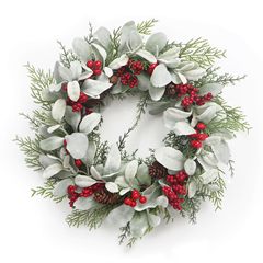 クロスボーダークリスマス人工松ぼっくり赤い果実装飾花輪シミュレーション葉クリスマス花輪ホームパーティー装飾用品