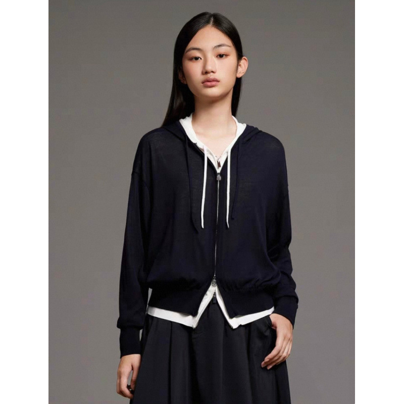 New Summer Women's Outdoor Casual Windproof Linen-Silk Sunscreen Jacket, Breathable and Comfortable Hooded Skin Coat