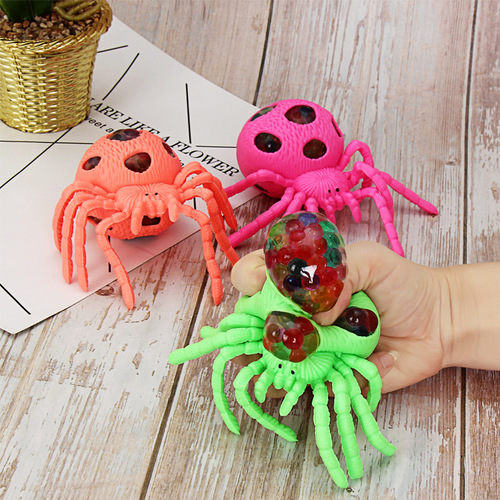 Funny Simulation Tricky Black Pinch Le Stress Relief Beads Black Spider Toy Ball