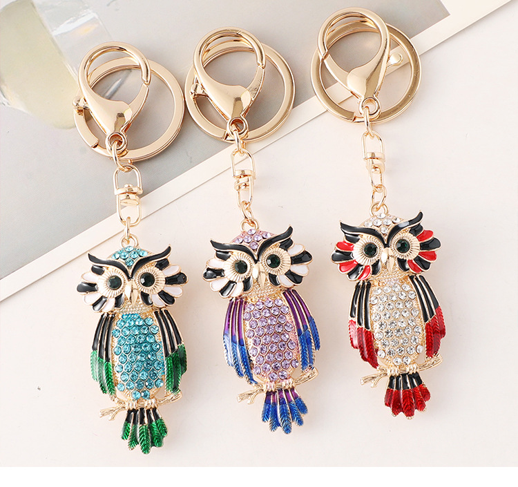 Modern Style Alloy Owl Unisex Bag Pendant Keychain display picture 1