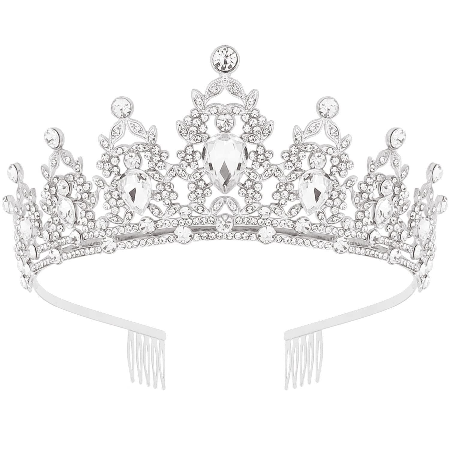 Cross-border European and American fashion alloy crown headdress birthday headband flash diamond queen baroque crown headdress_voghion.com