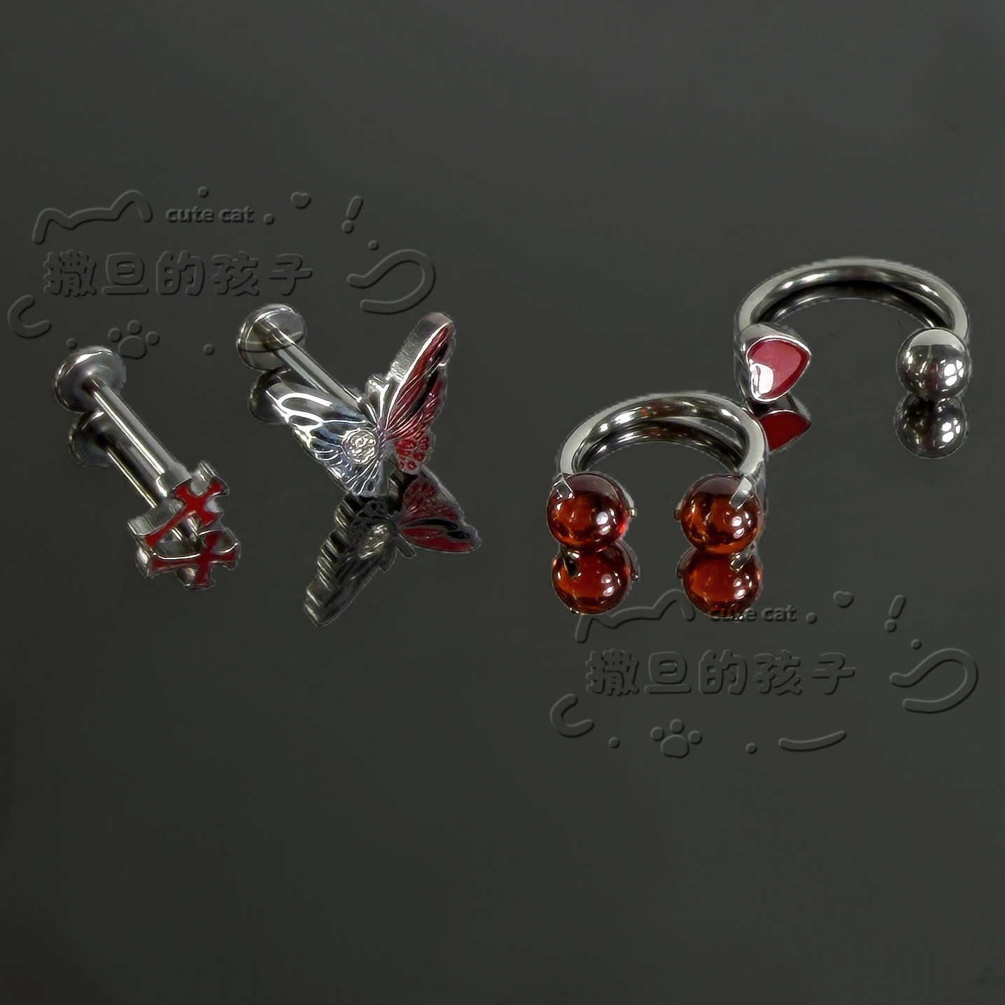 Labret stud lip piercing jewelry styling detail