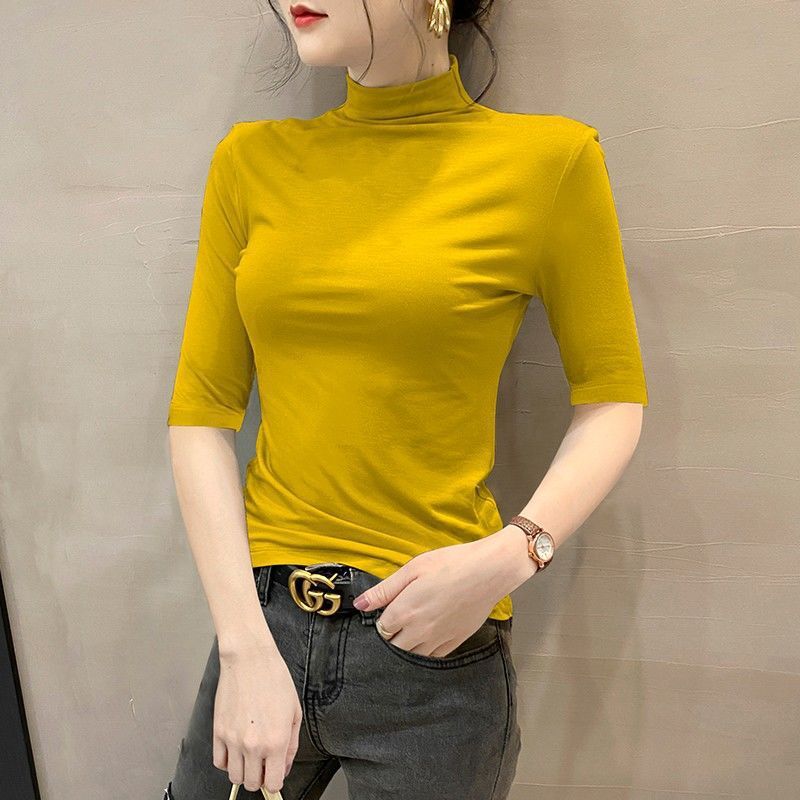 진저옐로우[하프터틀칼라,중소매]모달