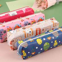 韩版卡通可爱皮面笔袋儿童小礼品拉链文具袋学生创意文具铅笔袋