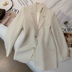 粉色西装外套女春秋季显瘦休闲高级感潮流垫肩西服