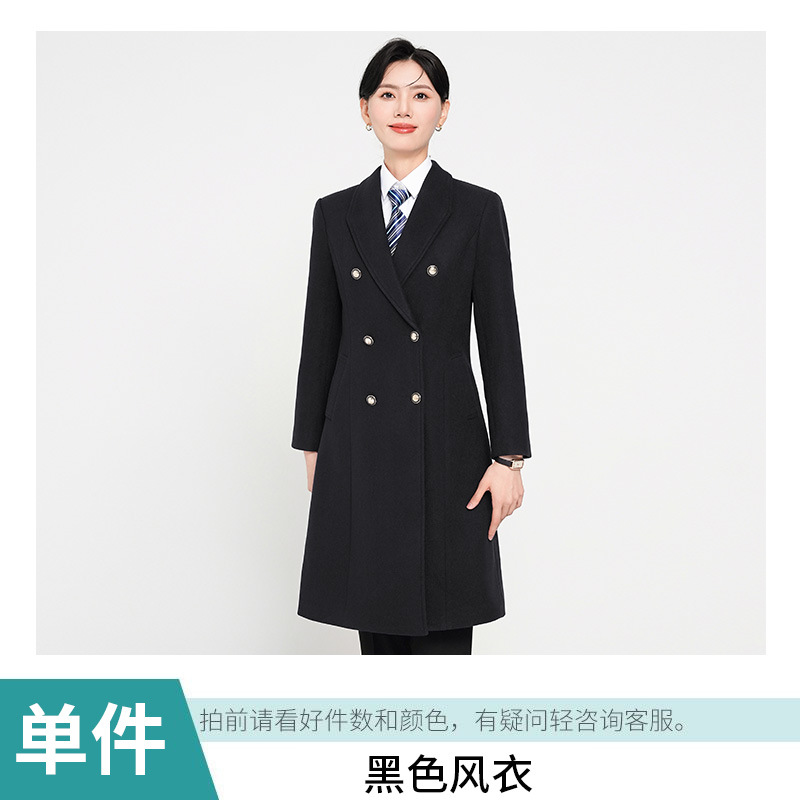 여성용 블랙 코트 싱글 피스