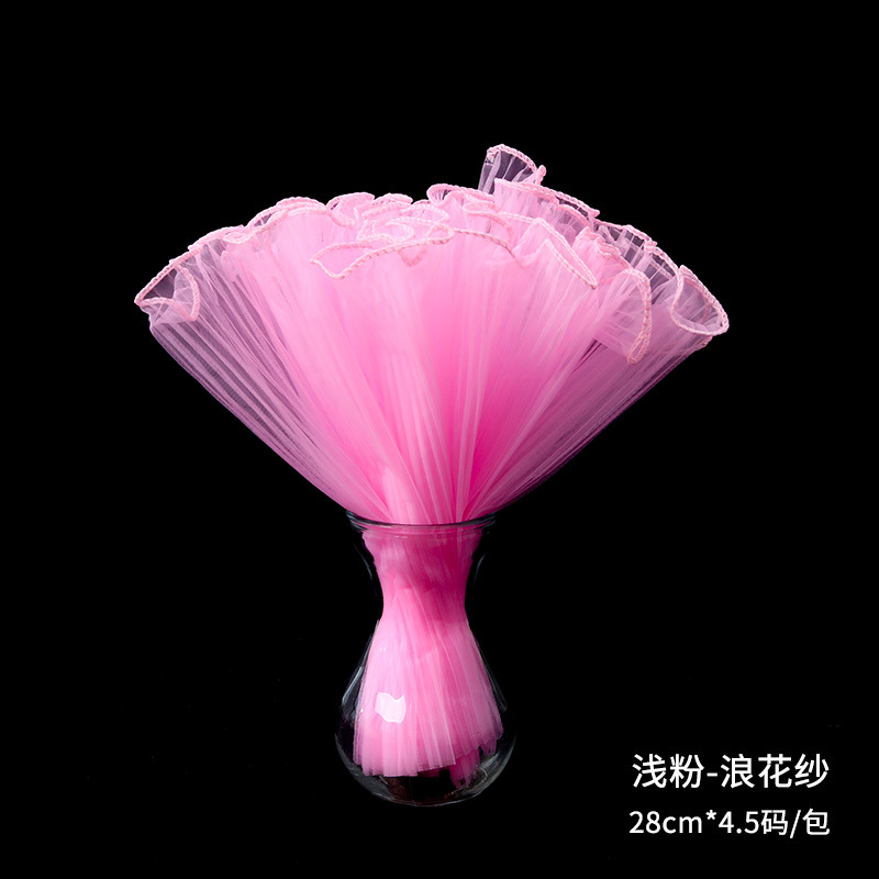 Estilo coreano red onda roja flor gasa onda flor embalaje plisado tridimensional volantes material de embalaje floral al por mayor