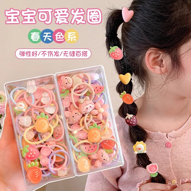 Cuerdas de cabello para niños pequeños anillos de cabello toque de cabello para bebés cuerdas de cabello para niñas de alta elasticidad no lesionan banda de cabello para niñas