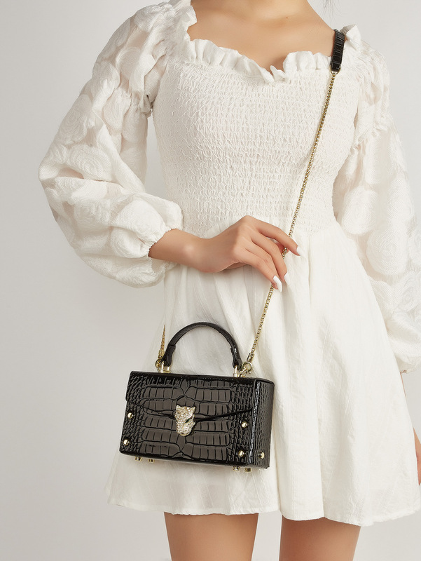 2025 New Crocodile Belly Women's Shoulder Bag Casual Real Crocodile Belly Leather Cross-Body Bag Fashionable and Atmospheric Women's Bag