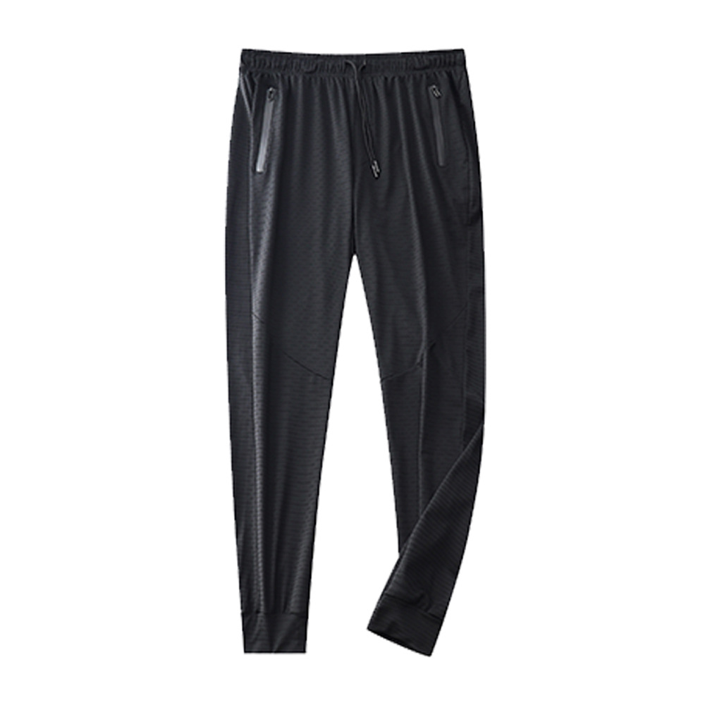 Pantalones deportivos de otoño sueltos más el tamaño de los hombres pantalones elásticos de entrenamiento de secado rápido pantalones ajustados de seda de hielo transpirable en stock