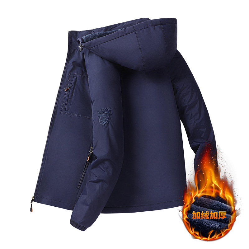 Primavera y otoño chaqueta hombre largo traje de asalto grueso herramientas al aire libre abrigo de ocio más bolsillos abrigo superior