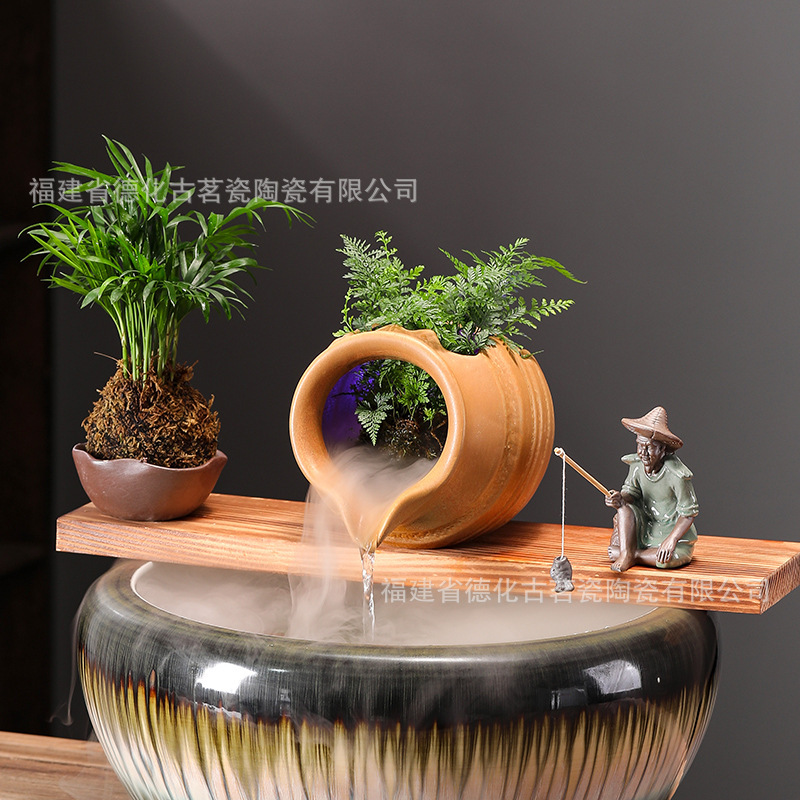 Water ornaments circulating water pottery pot accessories ancient method fish tank landscaping ecological courtyard pool ceramic decoration wholesale Water ornaments circulating water pottery pot accessories ancient method fish tank landscaping ecological courtyard pool ceramic decoration wholesale