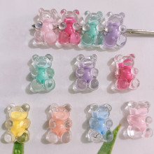 亚克力透明内彩横孔小熊diy手工散珠手链手机链串珠饰品配件批发