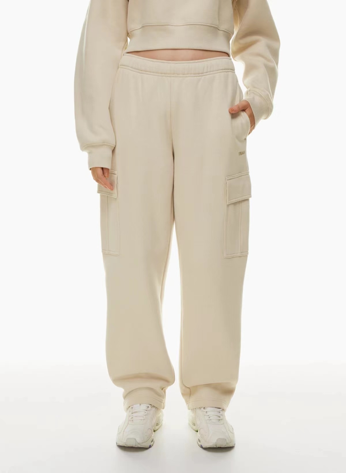 Amazon elástico de cintura alta pierna ancha pantalones cortos de las mujeres europeas y americanas transfronterizas otoño e invierno nuevos pantalones casuales sueltos de talla grande image 7