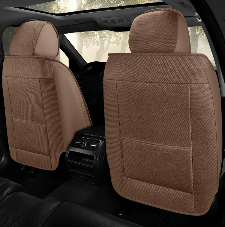 Car Seat Cushion Cover, Linen Full Surround Fabric Seat Cover, Universal for All Seasons, Summer Seat Cushion