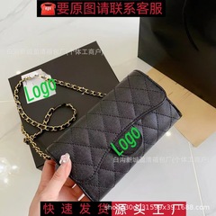 ダブルC Xiaoxiangfengクラシックファッション菱形チェーンクロスボディバッグニッチカジュアル多用途ロングクラッチバッグショルダーバッグ