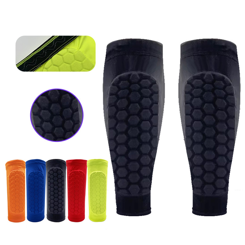 Cross-Border Football Shin Guards, Professional Competition Sponge Honeycomb Protective Gear, Shin Bone Cushioning and Shock-Absorbing Sports Protective Gear