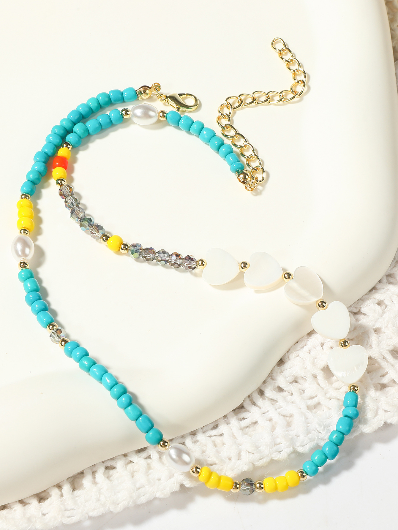 Pearl And Mixed Bead Necklace For Women Niche Coral Design_voghion.com