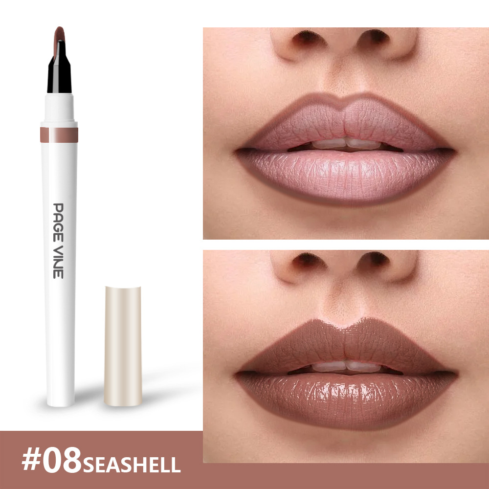 Lípido labial de maquillaje transfronterizo 2 - en - 1 lipstick impermeable y duradero, lipstick líquido de lipstick