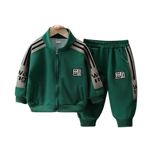 Blue-Nosed Deer Boys' Autumn Set 2024 New Trendy Children's Sports Spring and Autumn Season Baby Two-Piece Set Cool