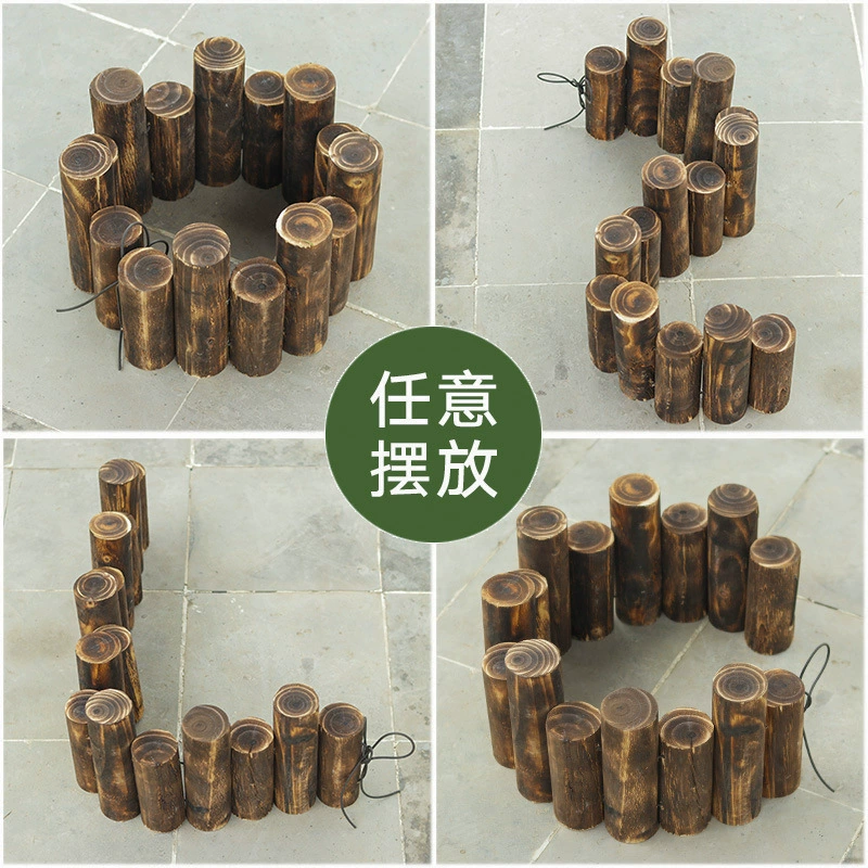 Антикоррозийный деревянный забор открытый садовый забор внутренний забор балкон декоративный карбонизированный небольшой деревянный свай открытый забор