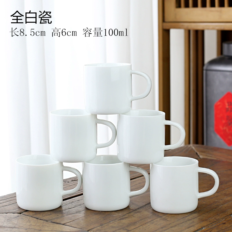 1VPK белая porcelain чашка чая керамическая для мастера чая, подождав, чтобы использовать резинку против ожогов, 6 установленных бокалов