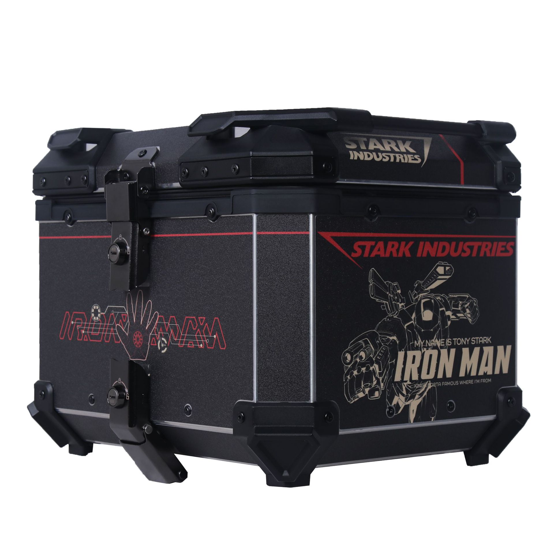 Iron Man motocicleta impermeable reserva maleta de ternero coche eléctrico aluminio cola caja de almacenamiento de gran capacidad