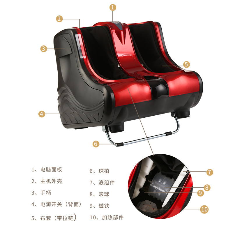 Multifuncional inalámbrico de control remoto de la pierna que forma la máquina eléctrica de sincronización máquina de masaje de pies Calefacción de pies de infrarrojos fisioterapia masajeador de pies