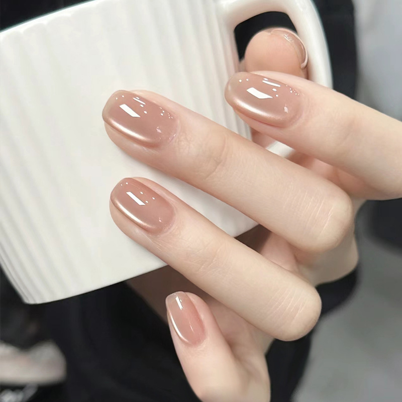 Wearing a piece of high-end sense summer simple Joker nail patch cat eye manual fake nails wholesale new 30 pieces