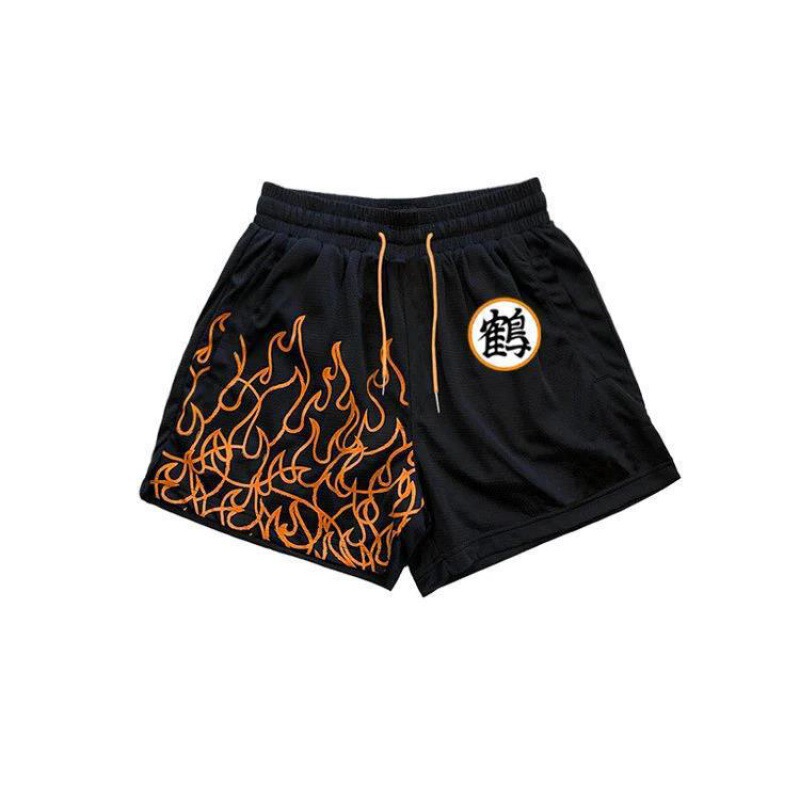 Cross-border Naruto shorts gym sports one piece quarter pants Dragon Ball beach pants basketball pants