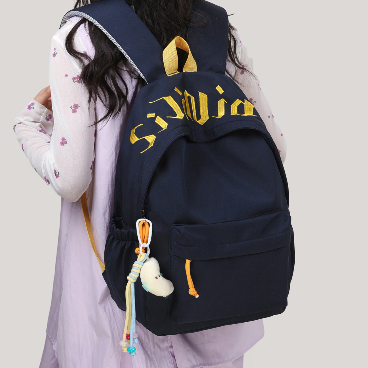 Spring and Summer School Bag Letter Backpack for Women 2026 New Model Student Large Capacity Simple Backpack for Junior High School Girls Color-Blocking