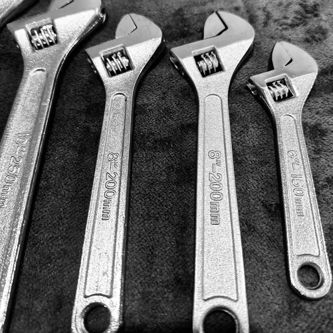 高碳钢活动扳手多功能大开口活络活口汽修重型管钳工具活板手跨境